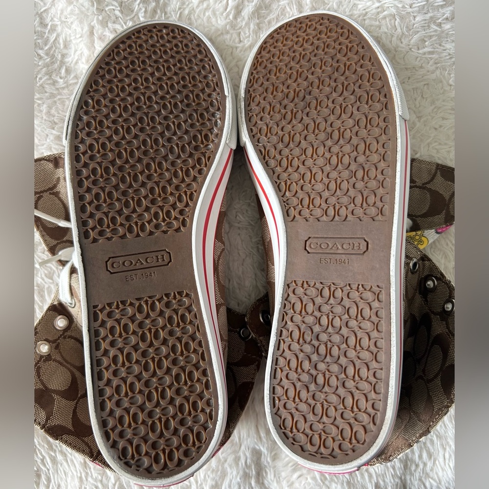 Coach Bonney Sneakers Womens Logo Fold Colorful High Tops Shoes Size 10 B - Picture 8 of 9
